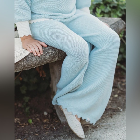 Love And Grow Clothing Co Other - Love + Grow Light Blue Sweater Knit Pants